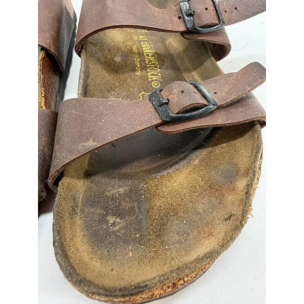 Birkenstock Mayari Brown Leather Sandals Men's EU 41 US 8 Adjustable